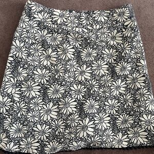 Floral Black and White Mini Skirt